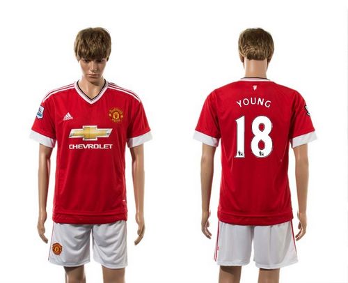 Manchester United #18 Young Red Home Soccer Club Jersey