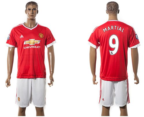 Manchester United #9 Martial Red Home Soccer Club Jersey