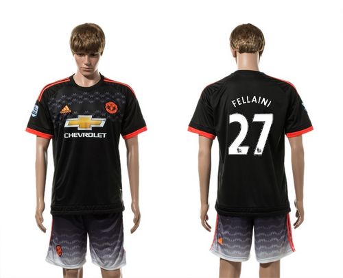 Manchester United #27 Fellaini Black Soccer Club Jersey