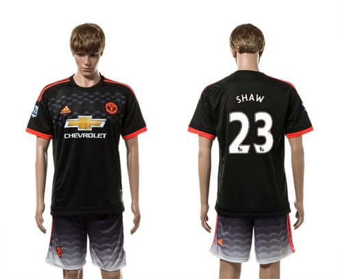 Manchester United #23 Shaw Black Soccer Club Jersey