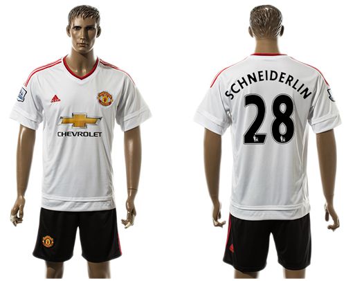 Manchester United #28 Schneiderlin White Away Soccer Club Jersey