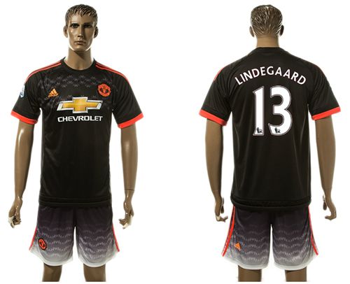 Manchester United #13 Lindegaard Black Soccer Club Jersey