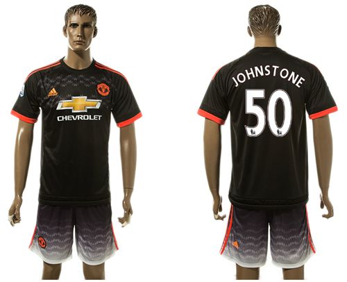 Manchester United #50 Johnstone Black Soccer Club Jersey