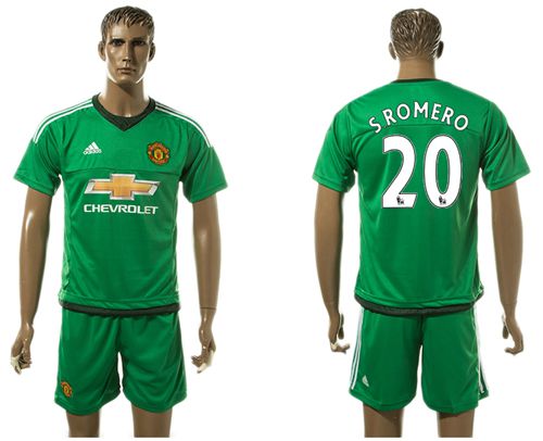 Manchester United #20 S.Romero Green Soccer Club Jersey