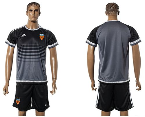 Valencia Blank Black Training Soccer Club Jersey
