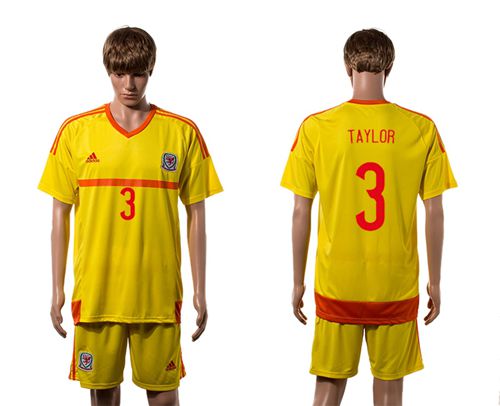 Wales #3 Taylor Away Soccer Club Jersey