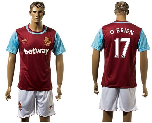West Ham United #17 O'Brien Home Soccer Club Jersey
