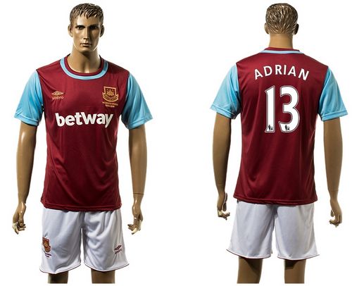 West Ham United #13 Adrian Home Soccer Club Jersey