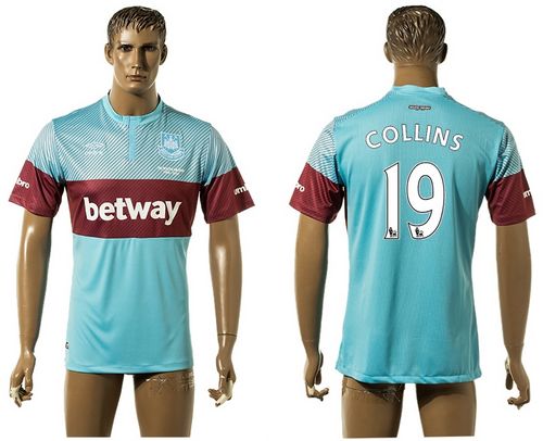 West Ham United #19 Collins Away Soccer Club Jersey