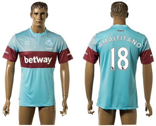 West Ham United #18 Amalfitano Away Soccer Club Jersey