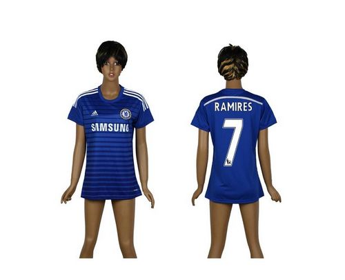 Women's Chelsea #7 Ramires Blue Home Soccer Club Jersey
