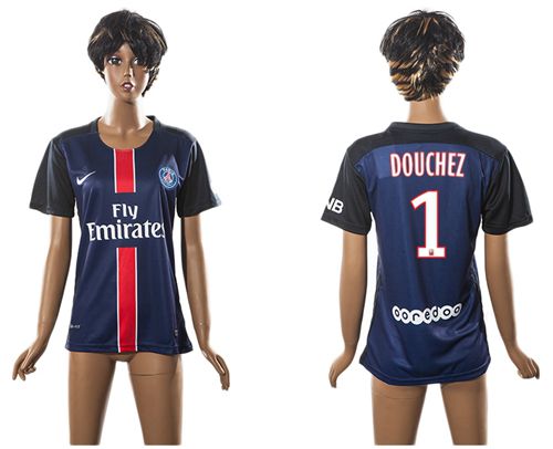 Women's Paris Saint Germain #1 Douchez Home Soccer Club Jersey