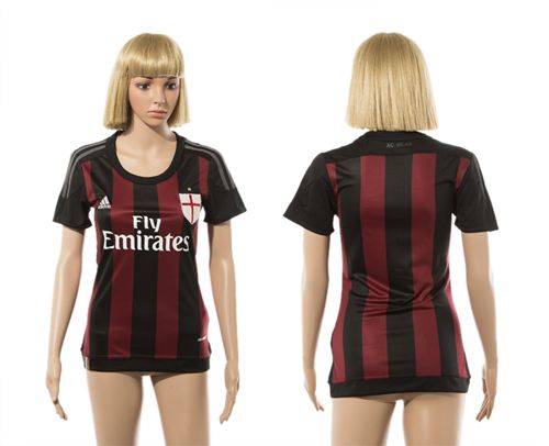 Women's AC Milan Blank Home Soccer Club Jersey