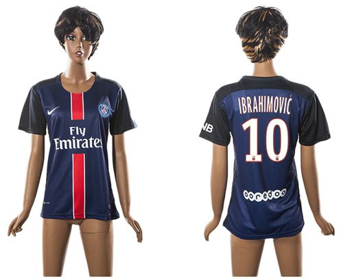 Women's Paris Saint Germain #10 Ibrahimovic Home Soccer Club Jersey