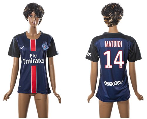Women's Paris Saint Germain #14 Matuidi Home Soccer Club Jersey