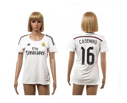 Women's Real Madrid #16 Casemiro Home Soccer Club Jersey
