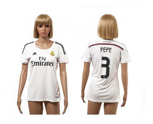 Women's Real Madrid #3 Pepe Home Soccer Club Jersey