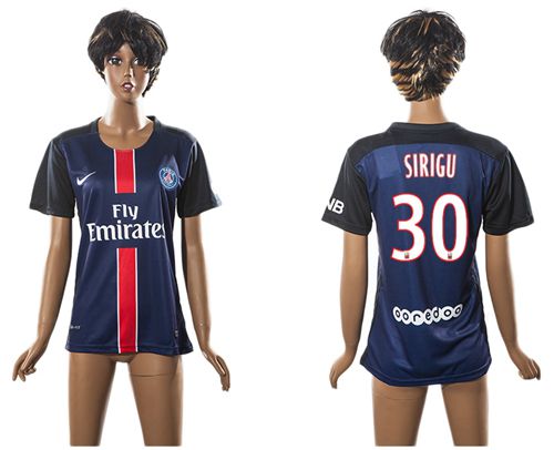 Women's Paris Saint Germain #30 Sirigu Home Soccer Club Jersey
