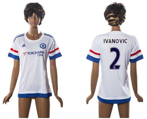 Women's Chelsea #2 Ivanovic Away Soccer Club Jersey