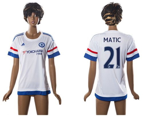 Women's Chelsea #21 Matic Away Soccer Club Jersey