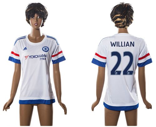 Women's Chelsea #22 Willian Away Soccer Club Jersey