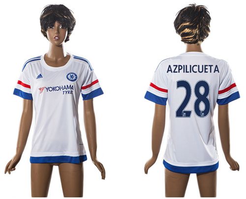 Women's Chelsea #28 Azpilicueta Away Soccer Club Jersey
