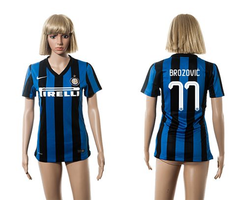 Women's Inter Milan #77 Brozovic Home Soccer Club Jersey