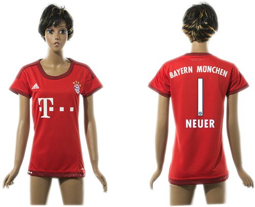 Women's Bayern Munchen #1 Neuer Home Soccer Club Jersey