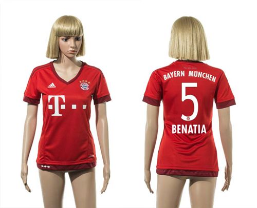 Women's Bayern Munchen #5 Benatia Home Soccer Club Jersey