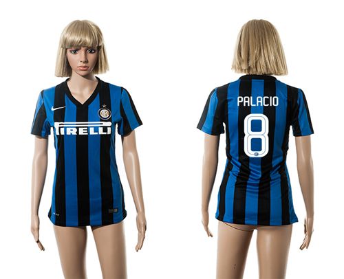 Women's Inter Milan #8 Palacio Home Soccer Club Jersey