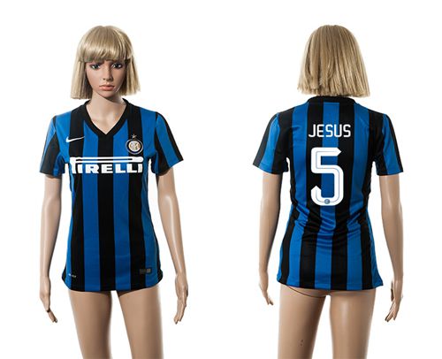 Women's Inter Milan #5 Jesus Home Soccer Club Jersey