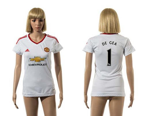 Women's Manchester United #1 DE GEA White Away Soccer Club Jersey