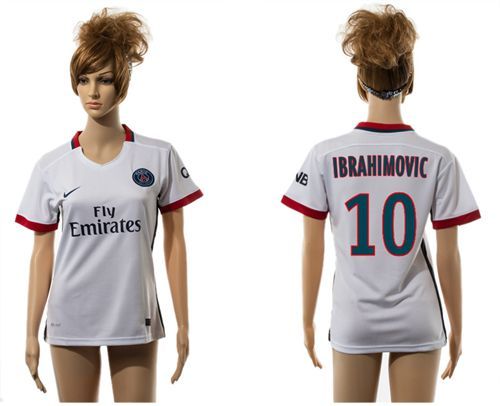 Women's Paris Saint Germain #10 Ibrahimovic Away Soccer Club Jersey