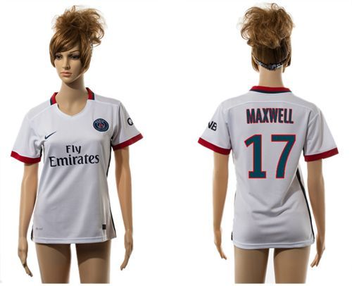 Women's Paris Saint Germain #17 Maxwell Away Soccer Club Jersey