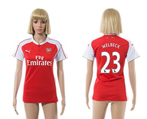 Women's Arsenal #23 Welbeck Home Soccer Club Jersey