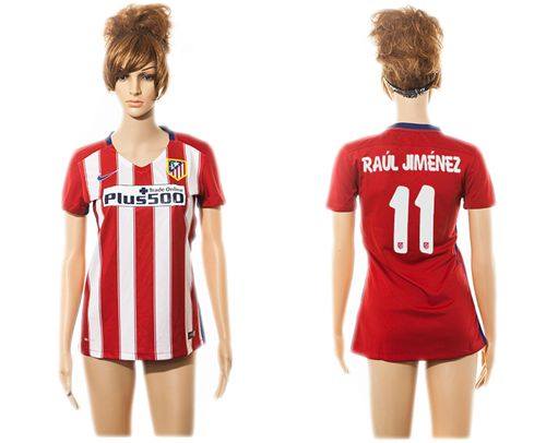 Women's Atletico Madrid #11 Raul Jimenez Home Soccer Club Jersey