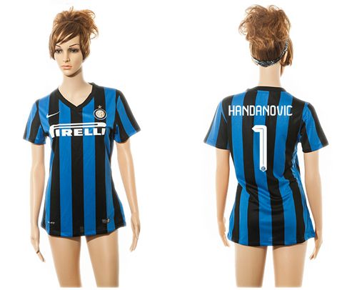 Women's Inter Milan #1 Handanovic Home Soccer Club Jersey