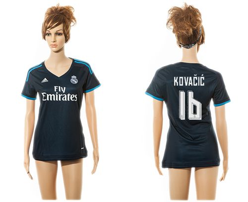 Women's Real Madrid #16 Kovacic Sec Away Soccer Club Jersey