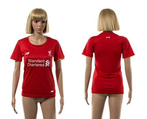 Women's Liverpool Blank Red Home Soccer Club Jersey