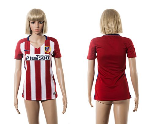 Women's Atletico Madrid Blank Home Soccer Club Jersey