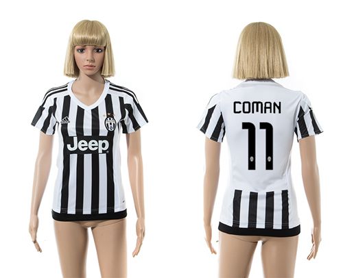 Women's Juventus #11 Coman Home Soccer Club Jersey