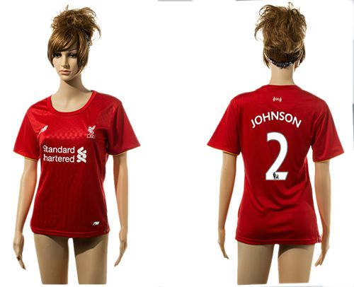 Women's Liverpool #2 Johnson Red Home Soccer Club Jersey