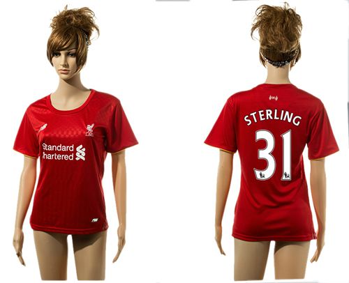 Women's Liverpool #31 Sterling Red Home Soccer Club Jersey