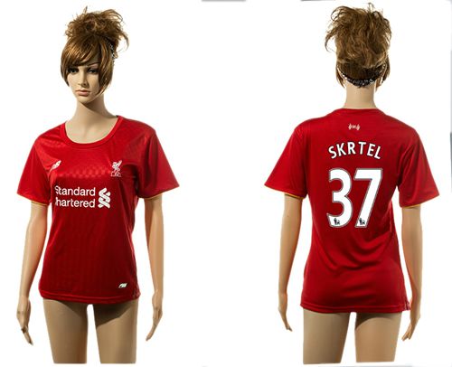 Women's Liverpool #37 Skrtel Red Home Soccer Club Jersey