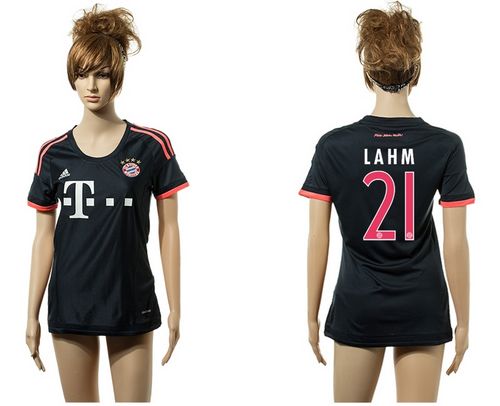 Women's Bayern Munchen #21 Lahm Black Away Soccer Club Jersey