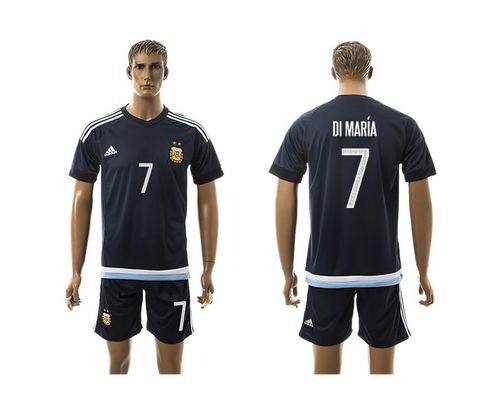 Argentina #7 Di Maria Away Soccer Country Jersey