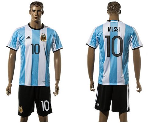 Argentina #10 Messi Home Soccer Country Jersey