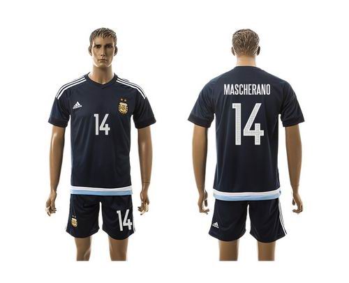 Argentina #14 Mascherano Away Soccer Country Jersey