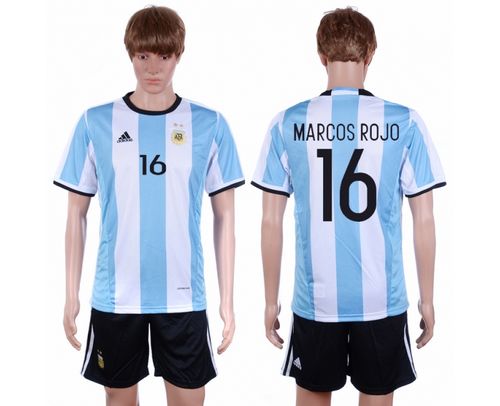 Argentina #16 Marcos RoJo Home Soccer Country Jersey