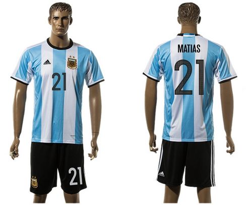 Argentina #21 Mastias Home Soccer Country Jersey